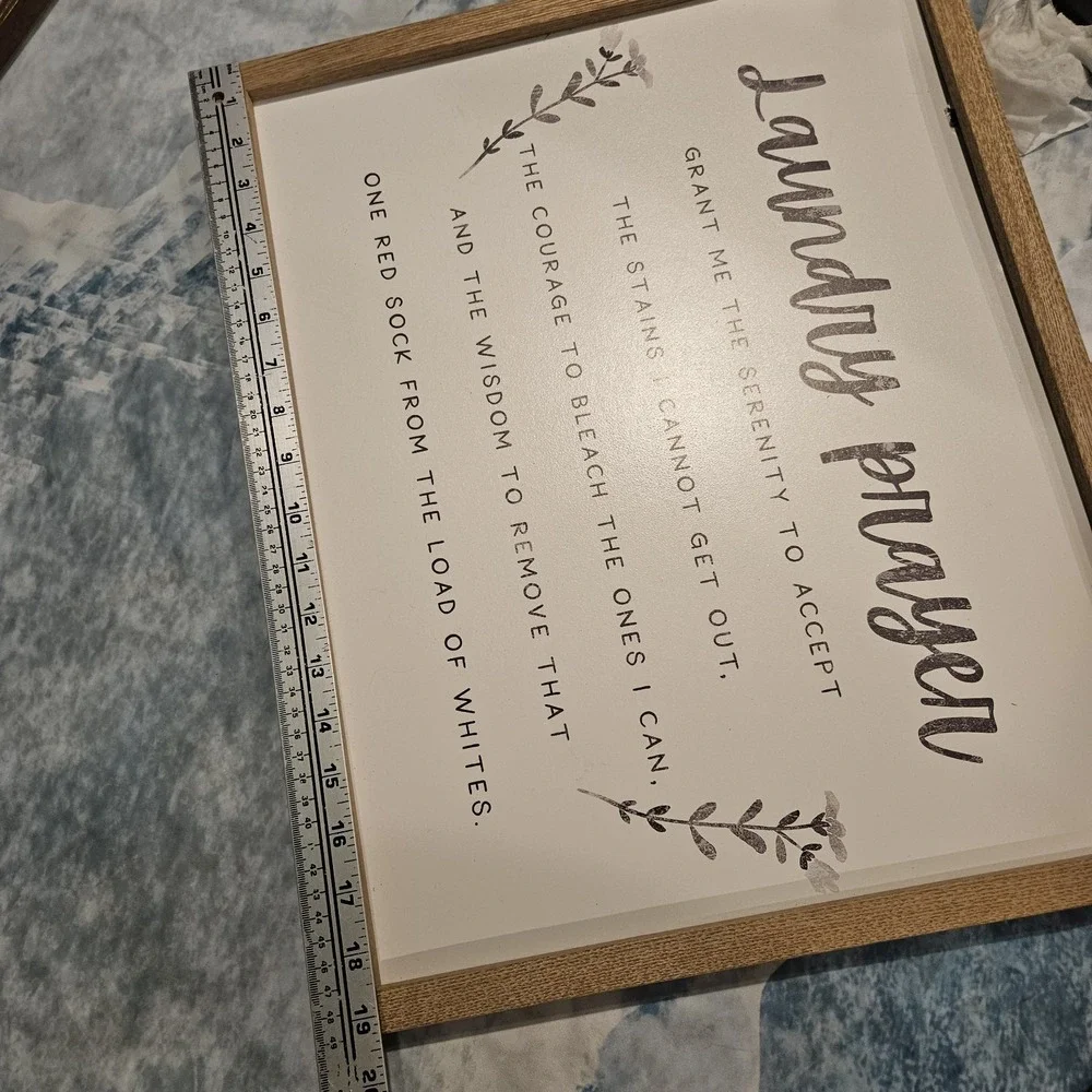 Laundry Prayer Farmhouse Wood Framed Wall‎ Sign Laundry Room Decor